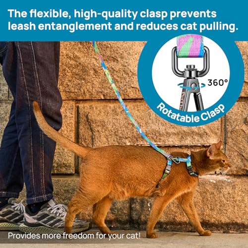 Cat Harness and Leash Set - Escape Proof Adjustable Cat Harness, Comfortable Soft Lightweight, Use Safe & Easy, Walking Tr...