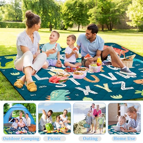 Extra Large Picnic Blanket Waterproof,80"x 80"Foldable Machine Washable Beach Blankets,Outdoor Blanket for 6-8 Adults,Picn...