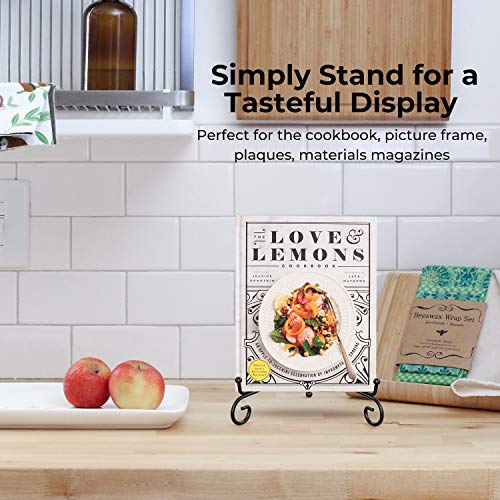 TR-LIFE 4 Pack Plate Stands for Display - 8 Inch Plate Holder Display Stand + Metal Easel Stand for Picture Frame, Decorat...