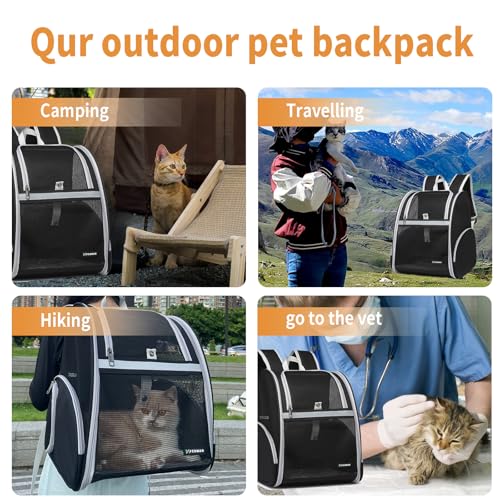 Cat Backpack Carrier for Small Dogs and Medium cat Puppy Kitten Bunny Pet Carrier Backpack Collapsible with Fully Ventilat...