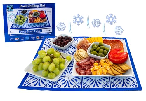 Reusable Freezable Ice Mat for Keeping Food Trays, Cheese Boards, Deli Meat, Veggie Plates, & Sushi Fresh and Cold – Charc...