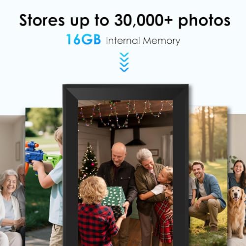 Obafepd Digital Picture Frame 10.1 Inch HD Touch Screen Digital Photo Frame WiFi Enabled,16GB Storage,Auto-Rotate,Instant ...