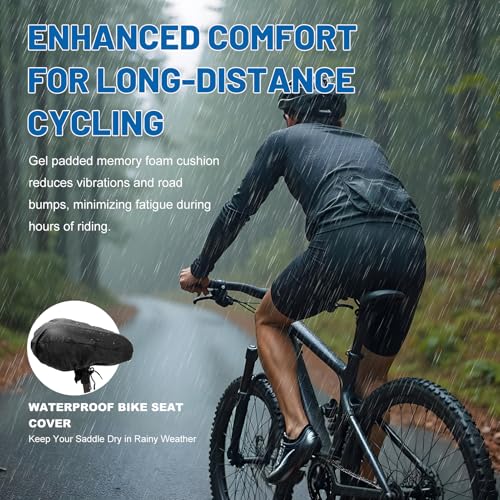 APECYC Bike Seat Cushion Gel Padded Saddle Cover for Men Women - Extra Padding Soft Comfort Bicycle Seat Cushion for Pelot...
