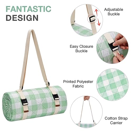 WILLOW WEAVE Picnic Blanket, 80''x80'' Waterproof Outdoor Blankets, Picnic Mat Washable for Beach, Picnic Blankets for Cam...