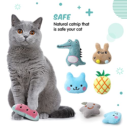 Gejoy 20 Pieces Catnip Toys for Indoor Cat Plush Kitten Cat Chew Toys Catnip Kitten Entertaining Interactive Dolls(Lovely)