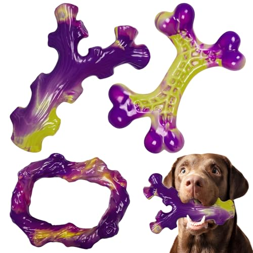 Frienhund Tough Dog Toys for Aggressive Chewers 3 Pack, Indestructible Dog Toys for Large Dogs, Dog Chew Toys, Aggressive ...