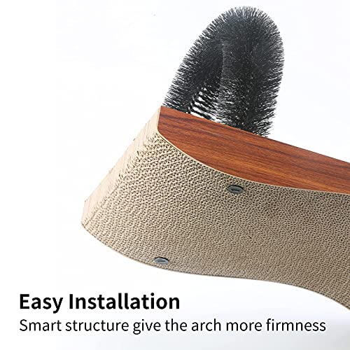 FUKUMARU Cat Self Groomer, 2.0 Version Cat Arch Face Scratcher with Scratcher Pad, Cats Back Grooming Massager Toy Brush f...