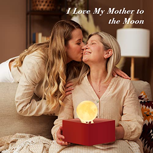Mydethun 3.5 Inch 3D Moon Lamp – Birthday Gifts for Women, Mood Lighting w/Ceramic Base, White Elephant Gifts for Teenage ...