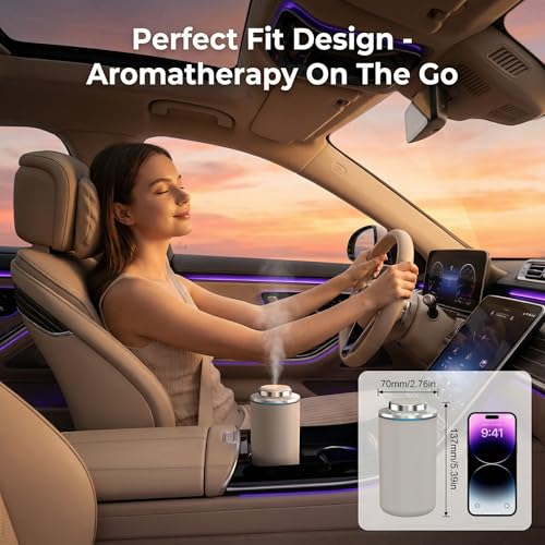 Waterless Essential Oil Diffuser, Scent Air Machine for Car/Home, Up to 500 sq.ft, Waterless Portable Aromatherapy Diffuse...
