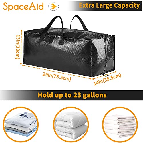 SpaceAid Heavy Duty Moving Bags 8 Pack, Large Storage Totes Bins with Backpack Straps, Strong Handles & Zippers, Packing M...