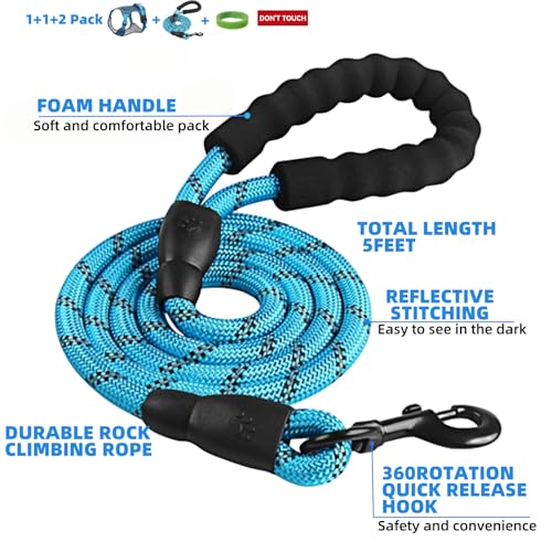 No Pull Dog Harness 2 Clip,Dog Walking Harness XLarge Sized Dogs,Reflective Oxford Service Vest and Easy Control Handle Ad...