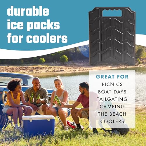 Cool Coolers by Fit & Fresh XL Slim Cooler Ice Blocks, Reusable & Long Lasting XL Ice Packs for Coolers, Slim XL Ice Packs...