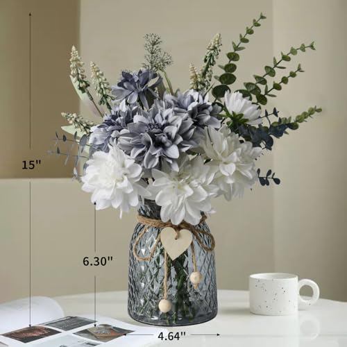 Leftover Fake Flowers in Vase,Faux Flowers in Vase,Table Centerpieces for Dining Room,Flower Centerpieces for Tables,Artif...