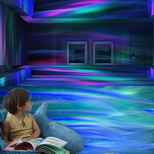 2 in 1 Northern Lights and Ocean Wave Projector with 14 Effects of Galaxy Light for Game Rooms, Parties, Light Projector f...