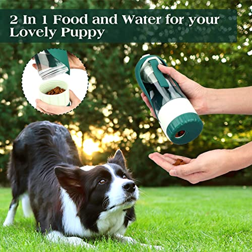 TIOVERY Upgraded Dog Water Bottle, Portable Dog Cat Puppy Pet Water Dispenser Feeder with Drinking Cup and Food Container ...