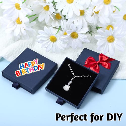 Piriuuo 2 Pack Square Bracelet Box, Cardboard Jewelry Gift Box Necklace Boxes with Lids Small Gift Boxes Pendant Storage C...
