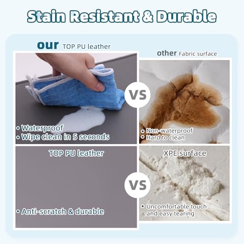 WAYIMPRESS Dog Crate Pad Mat, Waterproof Kennel Cage Mat, Outdoor Pet Bed for Medium Large Dogs, Pet Bed with High Resilie...