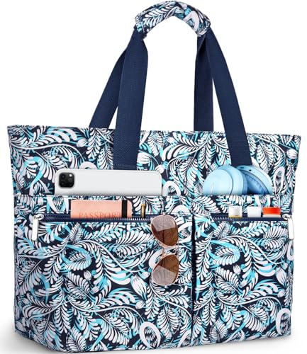 HUANLANG Large Beach Bags for Women Pool Bag with Zipper, Waterproof Sandproof Beach Tote Travel Bag with Wet Pocket | Wat...