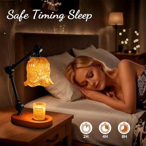 YWYWLED Candle Warmer Lamp, Dimmable Wax Melting Warmer with Adjustable Height, Bedroom Living Room Home Decor, Birthday R...