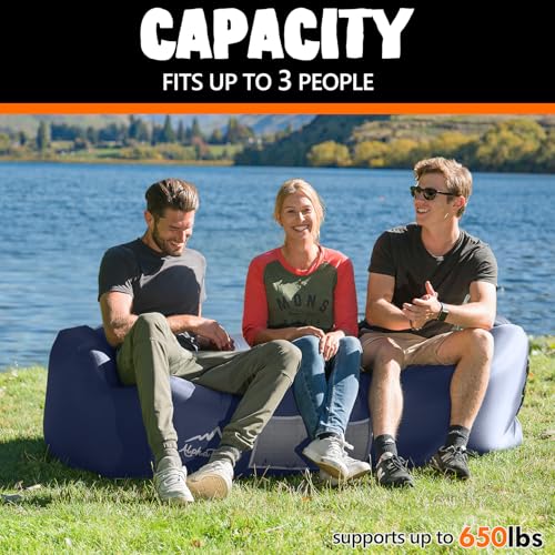 AlphaBeing Inflatable Lounger Beach Chair Accessories, Air Sofa Hammock Inflatable Couch for Camping Backyard Lakeside wit...