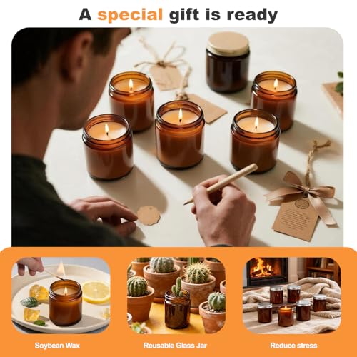 Home Scented Candles Gift Set, 6 Pack Aromatherapy Candles for Women, Non Toxic Soy Wax Candles for Relaxing Stress Relie...