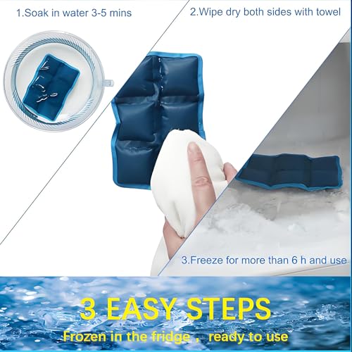aadsioahd 4pcs Ice Packs for Lunch Boxes & Coolers - Reusable,Lightweight Cooler Ice Pack for Food Freshness, Drinks Freez...