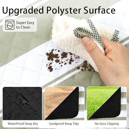 HX&OD Outdoor Picnic Blanket Extra Large, 80”x60” Waterproof Picnic Mat Foldable Camping Blanket Portable with Carry Strap...