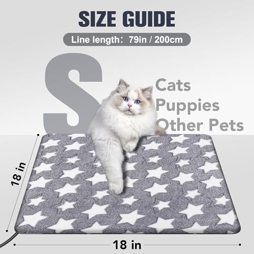Newget Cat Heating Pad, Waterproof Pet Heating Pad for Cats Dog Indoor, 11 Adjustable Temperature Cat Warming Bed Mat with...
