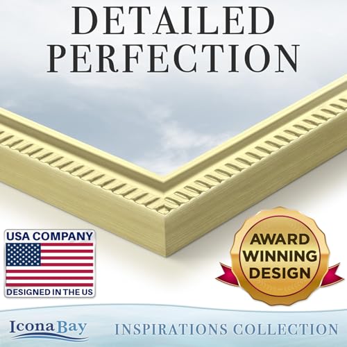Icona Bay 4x6 Picture Frames (Gold, 6 Pack), Beautifully Detailed Molding, Contemporary Picture Frame Set, Wall Mount or T...