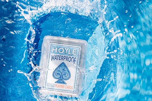 Hoyle Waterproof Playing Cards, Clear Plastic Deck of Cards for Outdoor Card Games, Camping, Beach, Pool & Travel Games (1...