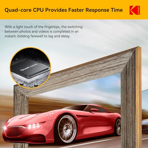 KODAK Wooden WiFi Digital Picture Frame, 32G 10.1 Inch Digital Photo Frame 1280x800 HD IPS Touch Screen, Auto-Rotate, Shar...