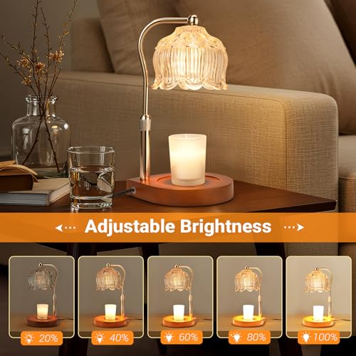 YDDQR Candle Warmer Lamp with Timer Dimmer Adjustable Height, Gift for Women Mom, House Warming New Home Cozy Decor, Wax M...