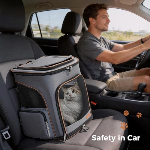 Lekereise Cat Backpack Expandable Pet Carrier Backpack for Small Cats and Dogs, Airline-Approved Foldable Dog Carrier Back...