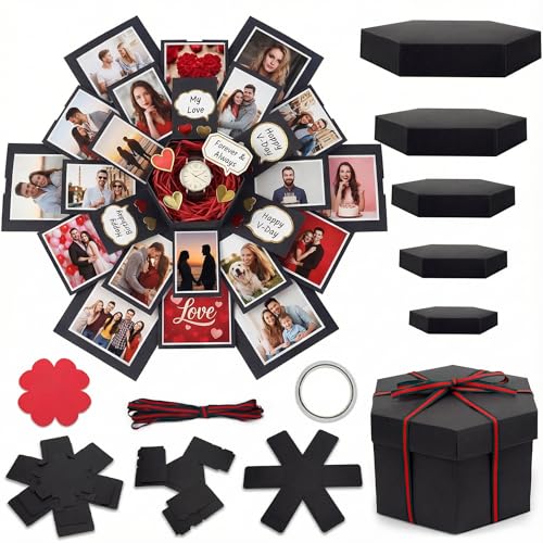 Koogel Explosion Gift Box, DIY Custom Scrapbook Photo Album for Birthday Anniversary Wedding, Exploding Surprise Boxes for...