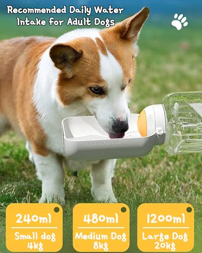 35oz Water Bottle, Portable Dog Water Bottle with Shoulder Strap, BPA Free, Leak Proof, Large Capacity, Pet Water Dispense...