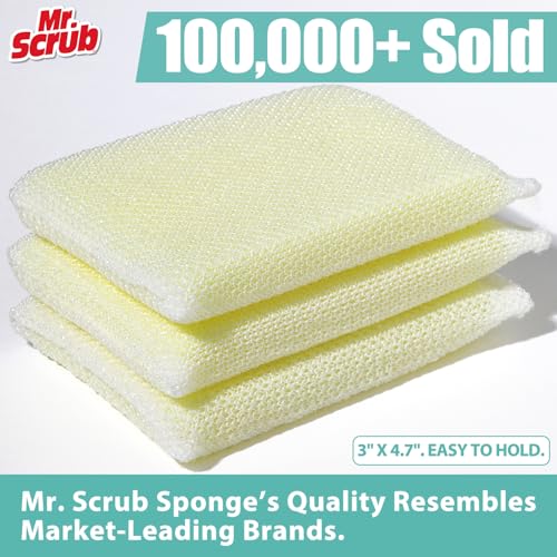 Sponges Kitchen Scrub Dish Sponge Scouring Pad, 6 Pads Cleaning Brush Dishwasher Soap Supplies, Dishwashing Dinnerware Tow...