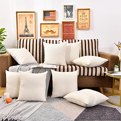 WANZELONYO Throw Pillow Covers Bulk Plain Linen Blank Couch Cushion Case for Vinyl Sublimation HTV Ironing Craft Embroider...