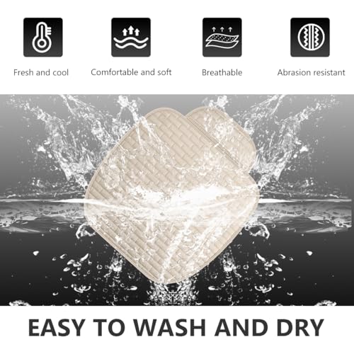 MUQIDA Car Seat Cover for Front Seats, Comfortable Linen Seats Cushion Pad Mat with Storage Pockets, Anti-Slip Breathable ...