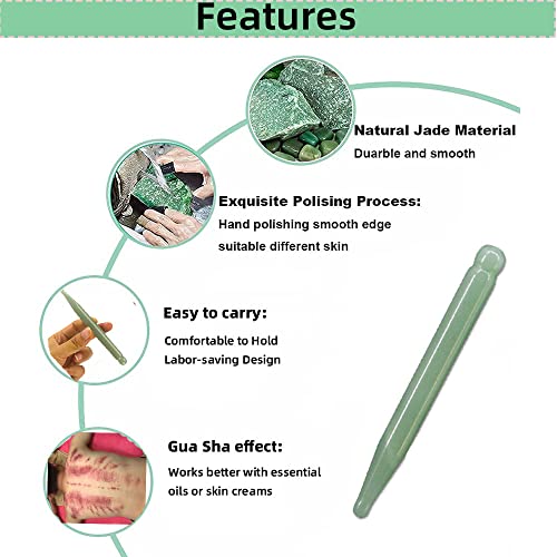 TOP SEWING Jade Acupuncture Pen Deep Tissue Gua Sha Massage Tools Natural Facial Tool Manual Acupuncture Massage Pen for F...