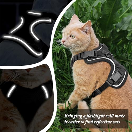 Cat Harness and Leash for Walking, Cat Car Harness, Escape Proof Soft Adjustable Vest Harnesses for Cats, Easy Control Bre...