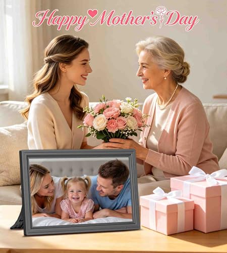 64GB 15.6" Large Digital Picture Frame, Uhale WiFi Electronic Photo Frames with 1920 x 1080 FHD IPS Touch Screen, Support ...