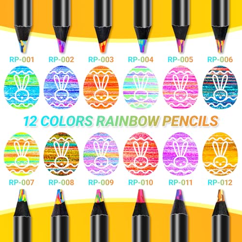 Yangmei Art Supplies 12 Rainbow Colored Pencils, Teen Girl Gifts Trendy Stuff, Arts and Crafts for Kids Ages 8-12, Gifts f...