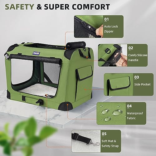 Petprsco Large Cat Carrier for 2 Cats Small Medium Dogs, Soft Pet Carrier 24x17x17 for Traveling with Warm Blanket Foldabl...