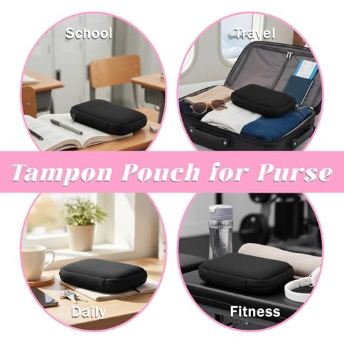 Tampon Storage Bag for Women Girls, Portable Tampons Bag Organizer Case, Travel-Friendly Discreet Menstrual Pad Pouches Ta...
