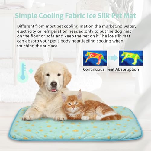 NWK Pet Cooling Mat -Q-Max>0.345 Ice Silk Cooling Mat for Dogs & Cats Portable & Washable Pet Cooling Blanket, Car Seats, ...