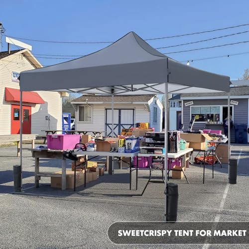 OLIXIS 10x10 Ft Pop Up Canopy Tent, Waterproof Portable Outdoor Shade Canopy with Sand Bags for Beach, Backyard Parties & ...