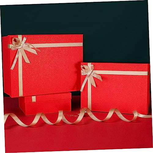 GRIRIW 1Set Red Wedding present Packaging Box present Wrapping Box for Year Durable and Practical Design for Candy and Cra...