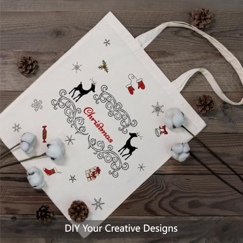 TOPDesign 12-Pack Economical 16"x15" Cotton Tote Bags, Lightweight Medium Reusable Grocery Shopping Cloth Bags, Suitable f...