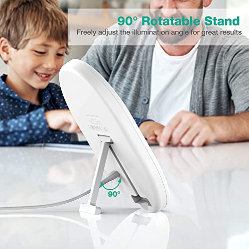 UV-Free 10000 Lux Daylight Lamp - Touch Control with 3 Brightness Levels & 4 Timer Functions, Large Surface & Rotatable St...