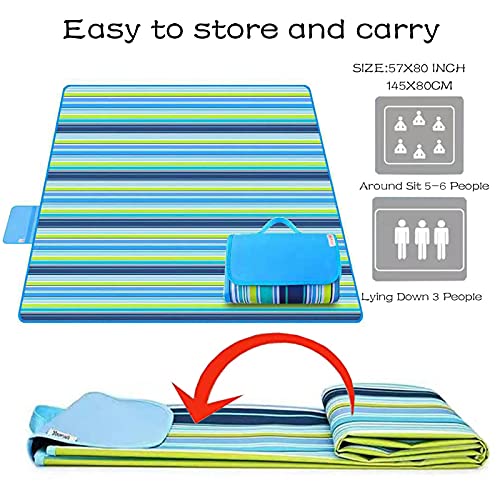 Lchkrep Picnic Blanket Beach Blankets 80"x60" Large Sandproof Waterproof Camping Portable Travel Blanket Play Mat for Outd...